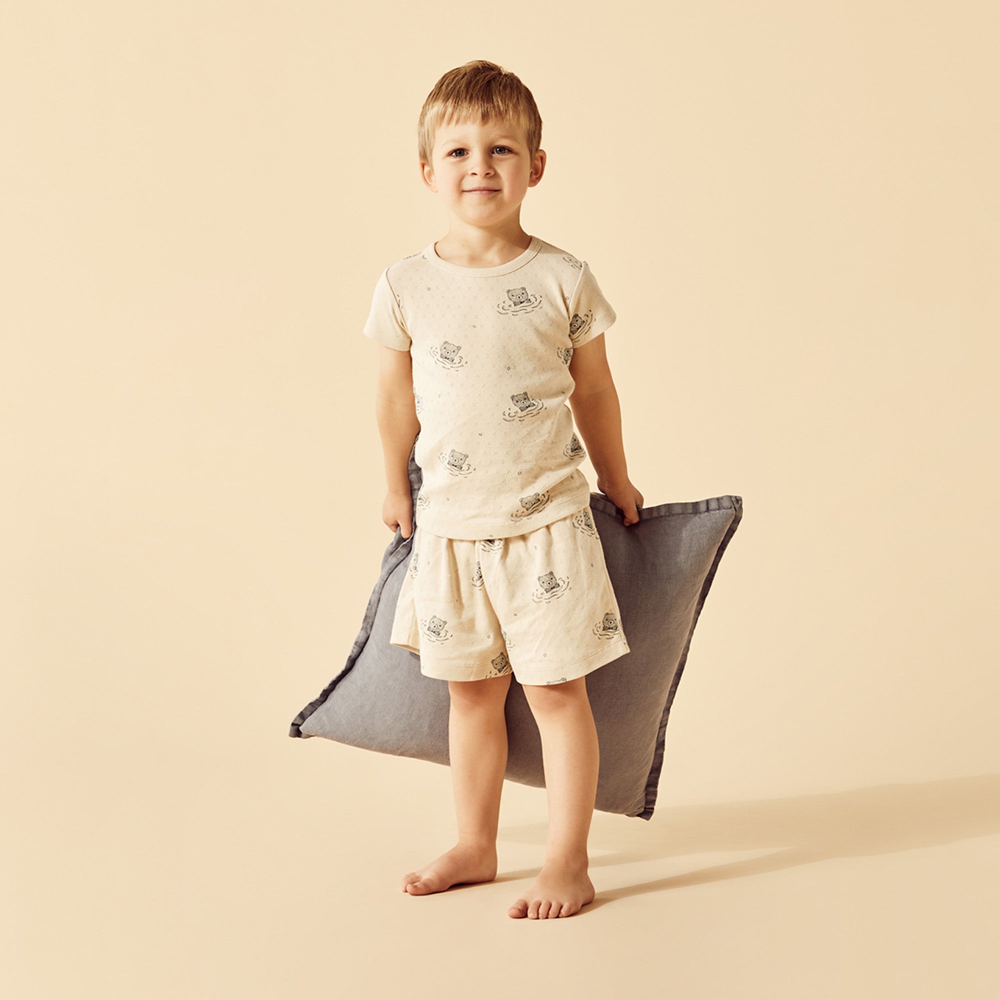 Little Bear Organic Pointelle Short Sleeved Pyjamas