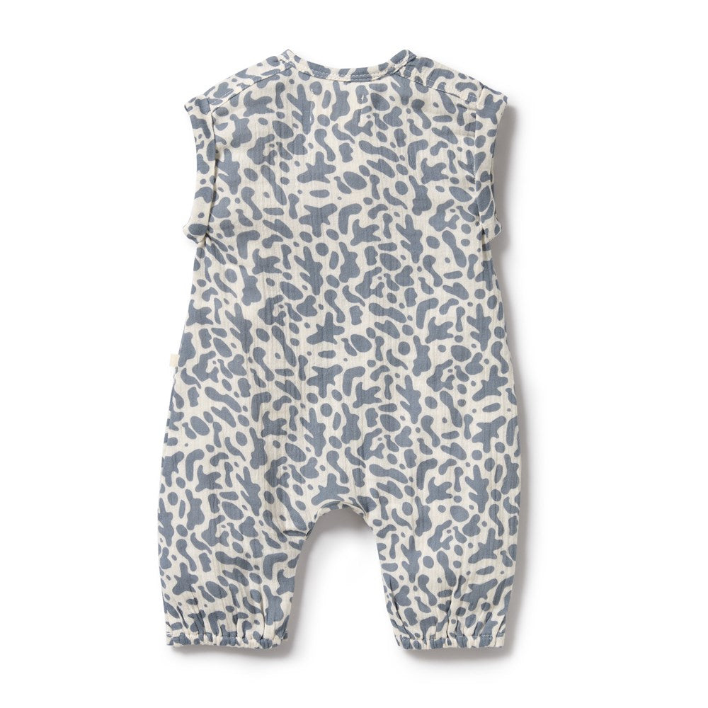 Blue Coral Organic Crinkle Growsuit