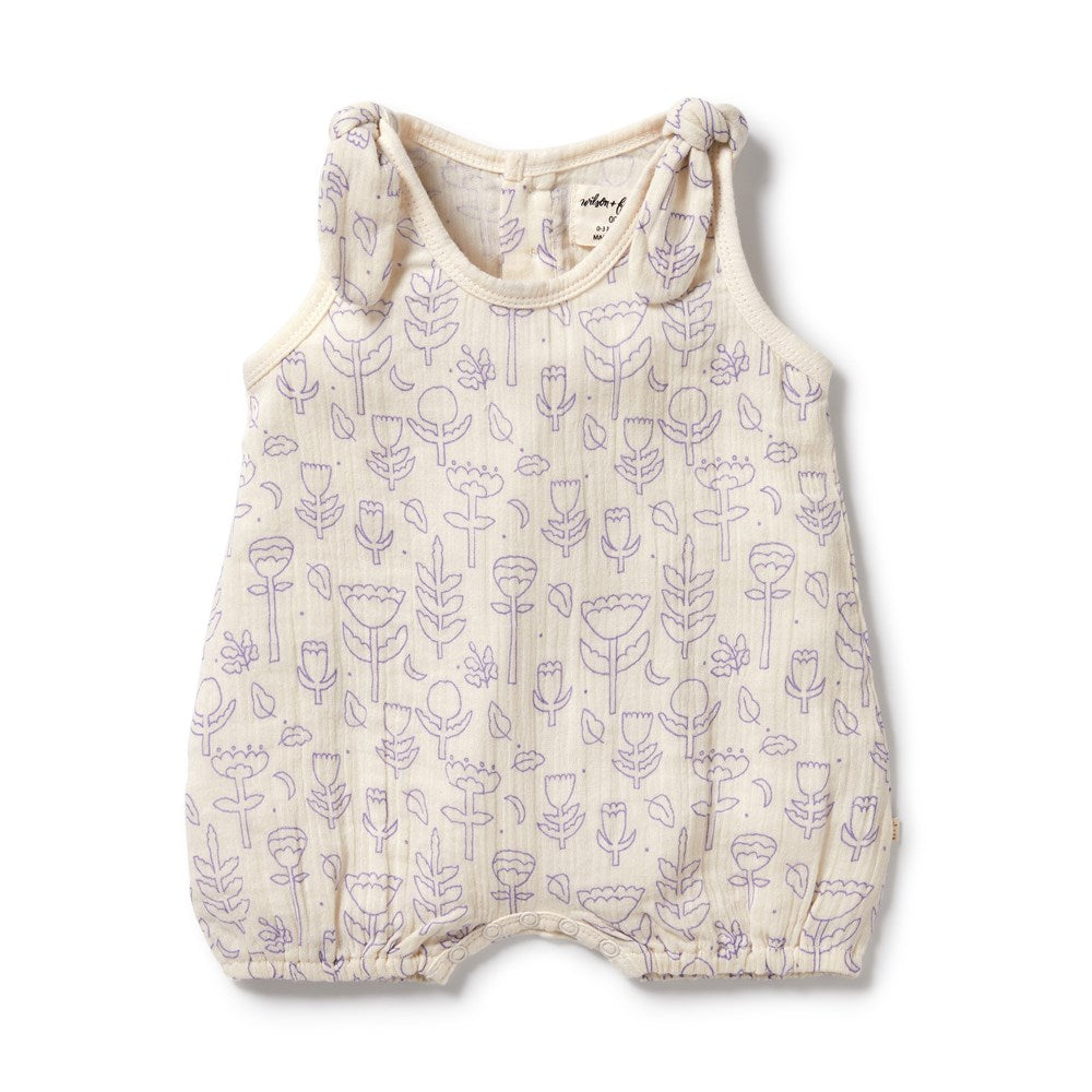 Flow Organic Crinkle Tie Playsuit