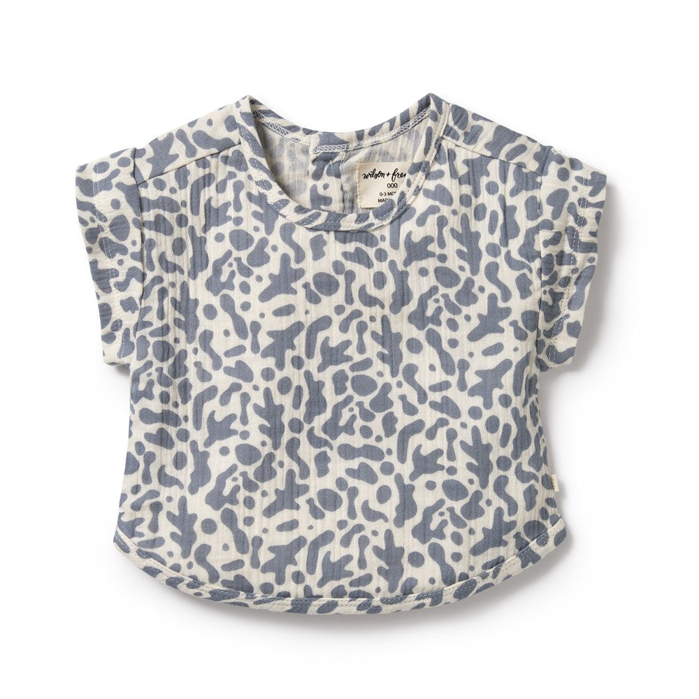 Blue Coral Organic Crinkle Tee