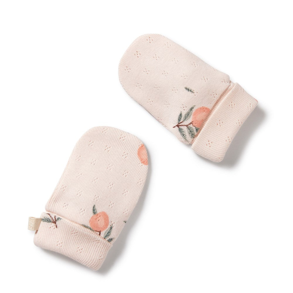 Peaches Organic Pointelle Mittens