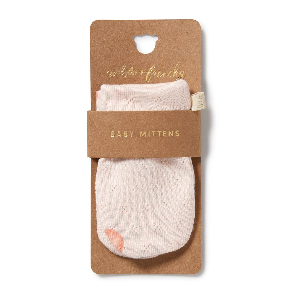 Peaches Organic Pointelle Mittens