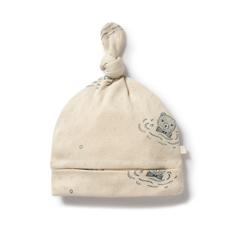 Little Bear Organic Pointelle Knot Hat