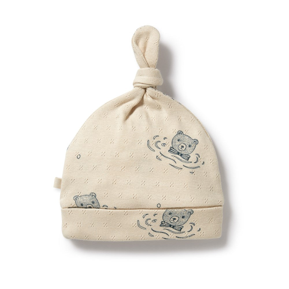 Little Bear Organic Pointelle Knot Hat