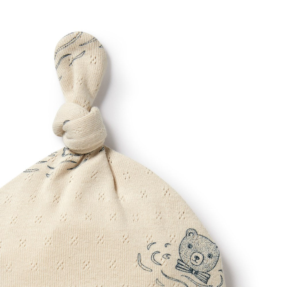 Little Bear Organic Pointelle Knot Hat