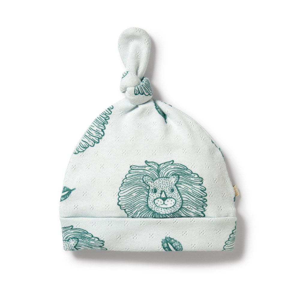 Little Lion Organic Pointelle Knot Hat