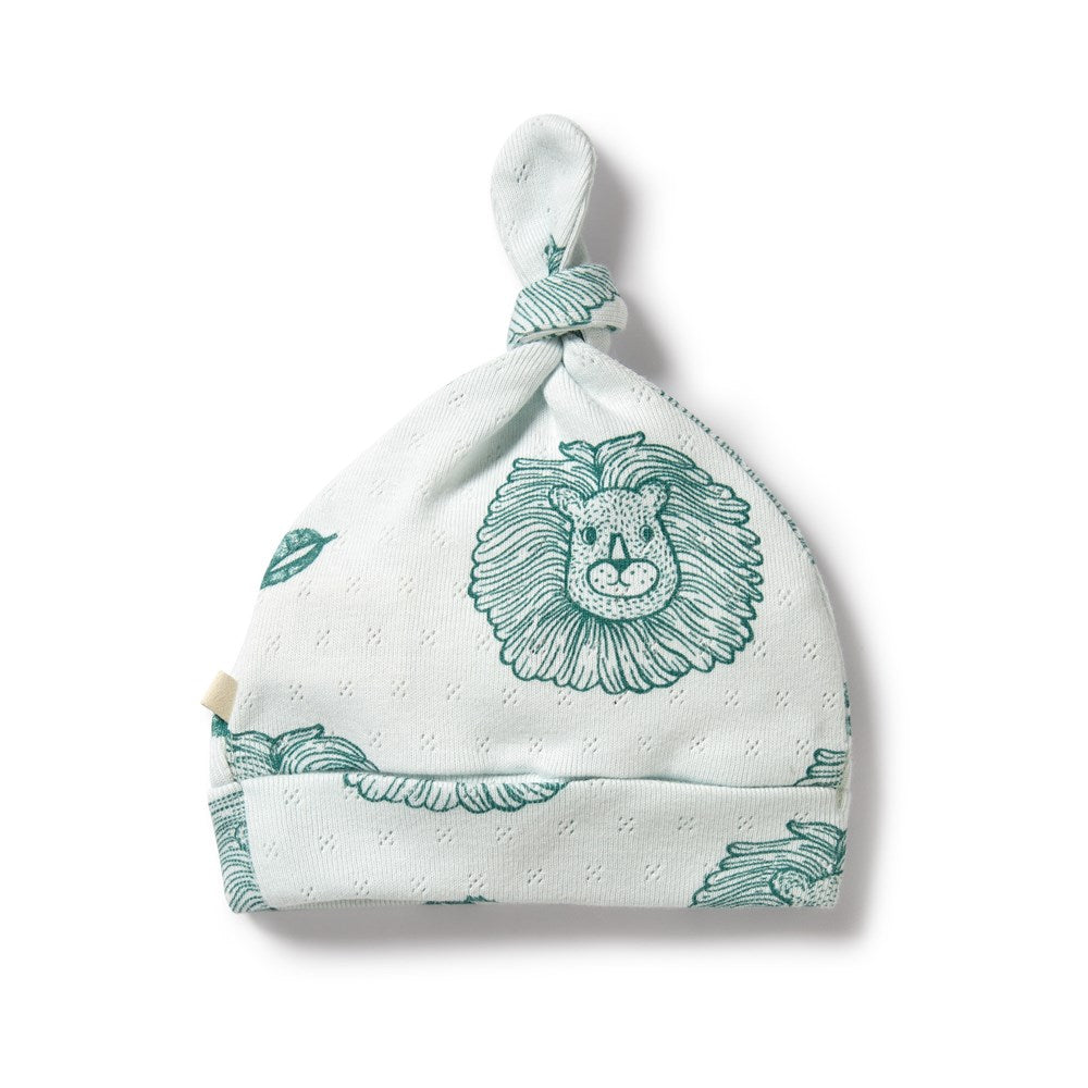 Little Lion Organic Pointelle Knot Hat