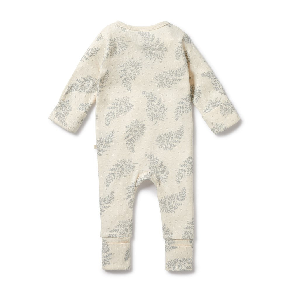 Forever Ferns Organic Pointelle Zipsuit with Feet