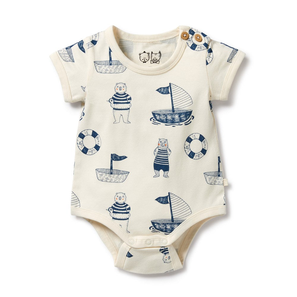 Nautical Bear Organic Bodysuit