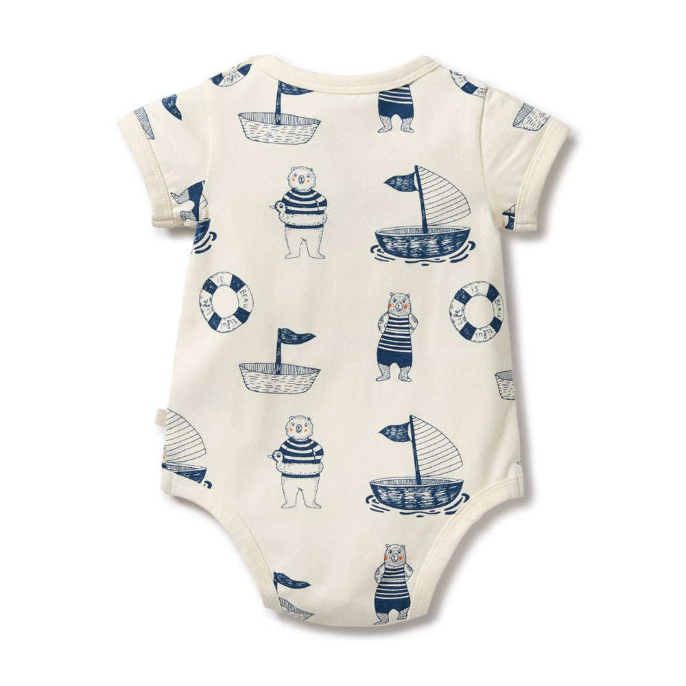 Nautical Bear Organic Bodysuit