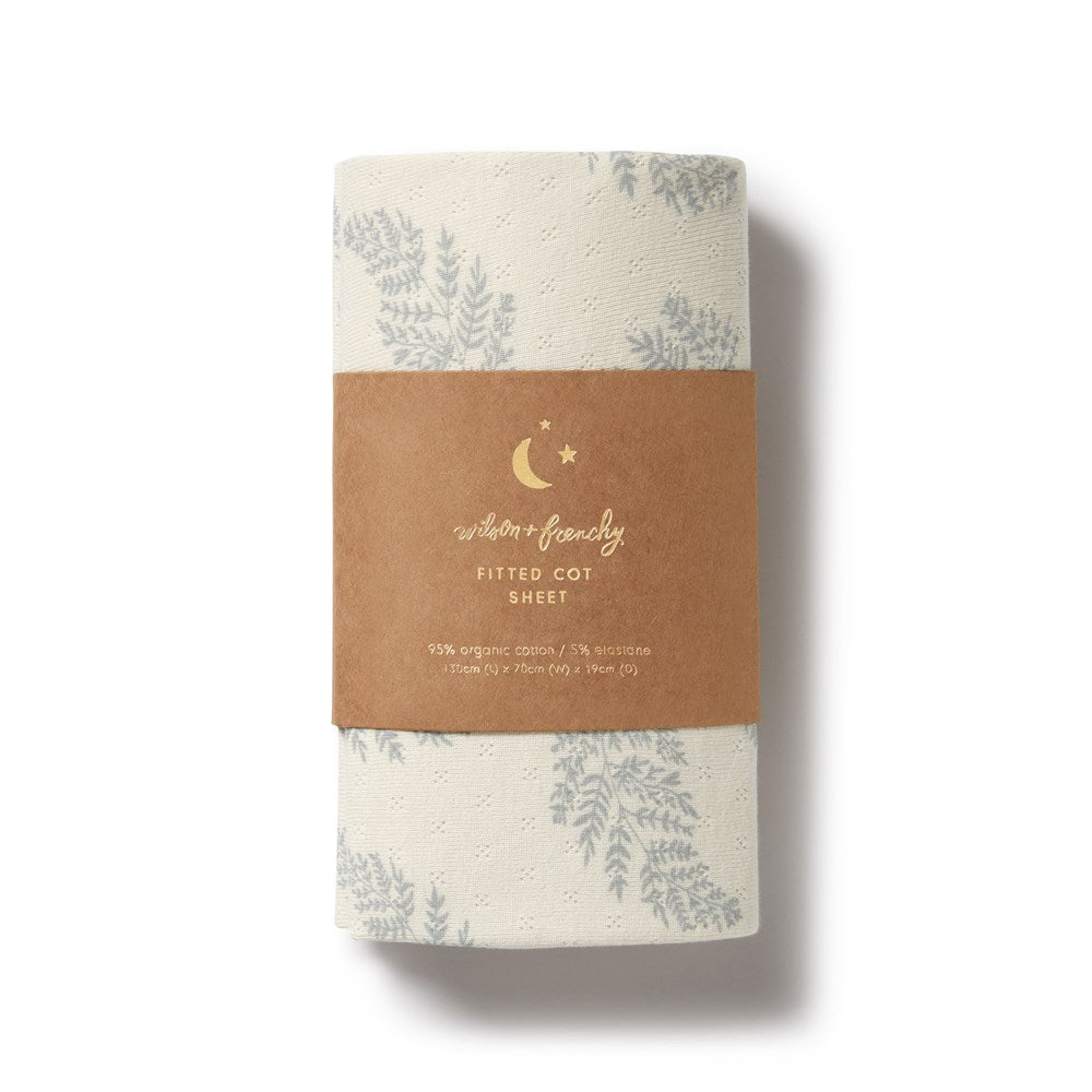 Forever Ferns Organic Pointelle Cot Sheet