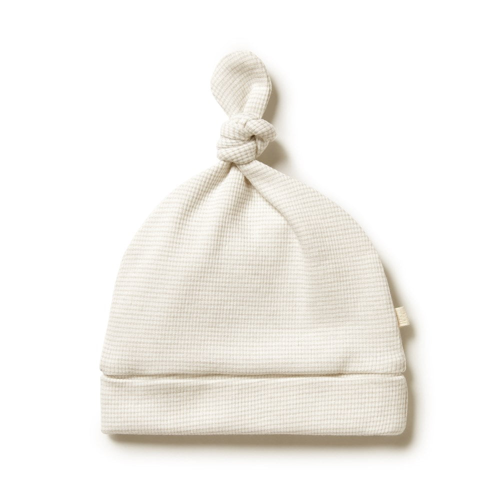 Organic Stripe Rib Knot Hat